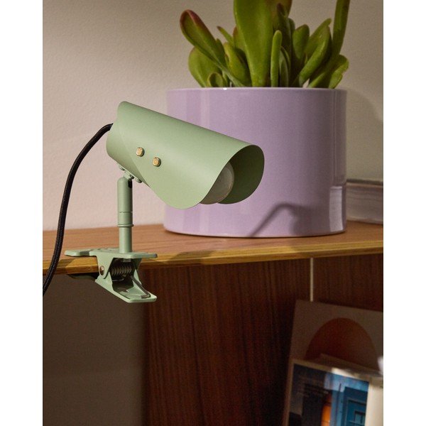Zöld fém asztali lámpa csiptetővel (magasság 16 cm) Jula – Kave Home-image-2
