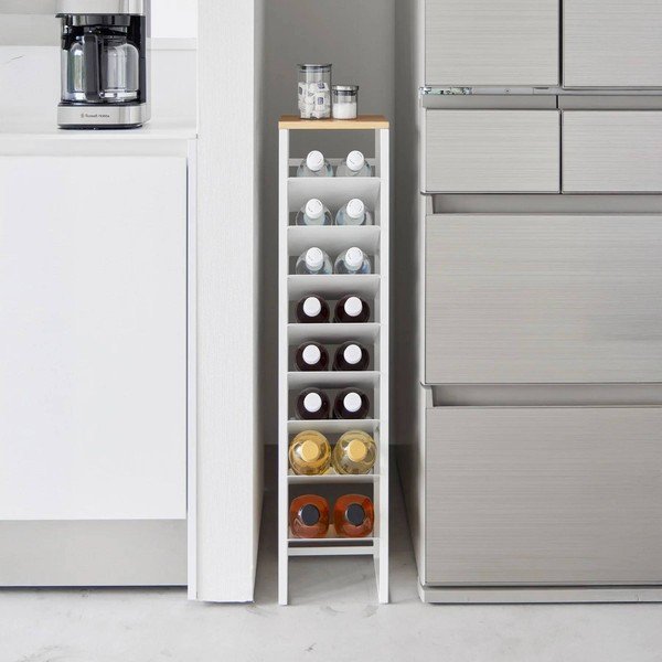 Fehér fém bortartó polcos állvány, palackok száma 16 20x88,5x19 cm Tower – YAMAZAKI-image-2