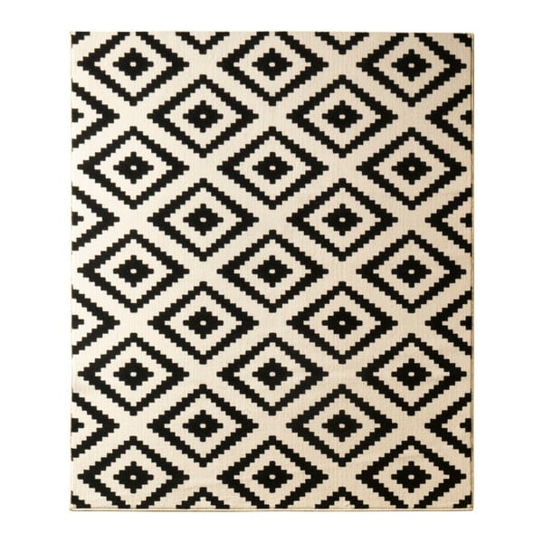 Hamla Diamond krémszínű-fekete szőnyeg, 200 x 290 cm - Hanse Home