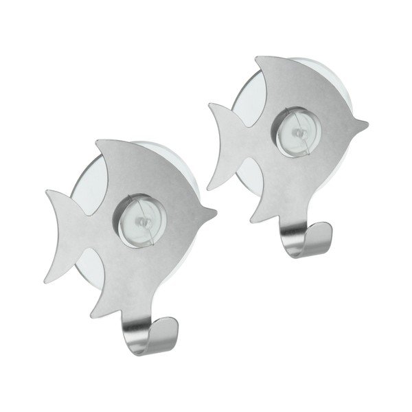 Pesce 2 db-os akasztókészlet, tapadókoronggal - Metaltex-image-1