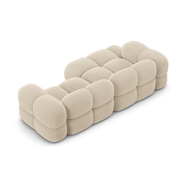 Bézs bársony sarokkanapé (bal oldali-heverő résszel) Loretto – Cosmopolitan Design-image-4