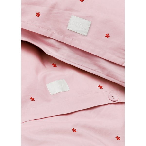 Rózsaszín egyszemélyes pamut-perkál ágyneműhuzat 140x200 cm Daisy – JUNA-image-3