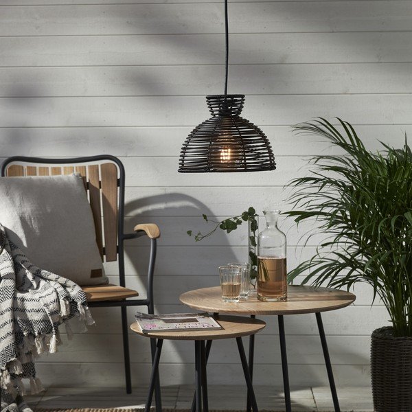 Runde fekete kültéri mennyezeti lámpa búra, ø 26 cm - Star Trading-image-1