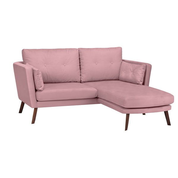 Elena világos rózsaszín háromszemélyes kanapé, jobb oldali - Mazzini Sofas