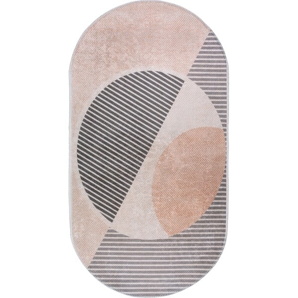 Világos rózsaszín-krémszínű mosható szőnyeg 120x180 cm Oval – Vitaus