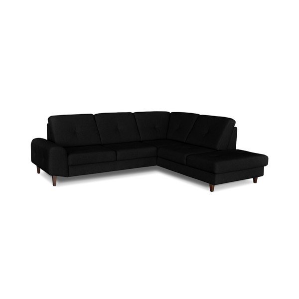 Beta fekete kinyitható sarokkanapé, jobb oldali kivitel - Windsor & Co. Sofas-image-2