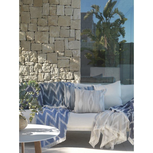 Sötétkék pamutkeverék takaró 140x180 cm Mallorca – Euromant-image-3