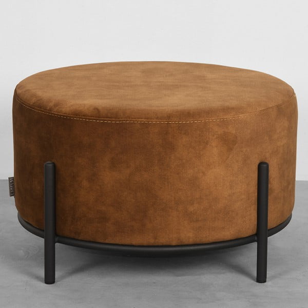 Barna bársony puff Troy – LABEL51-image-1