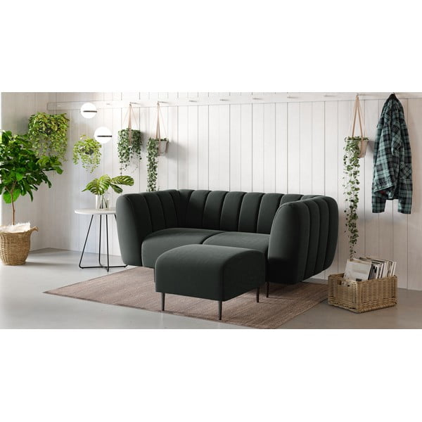 Shel sötétszürke bársony lábtartó - Ghado-image-1