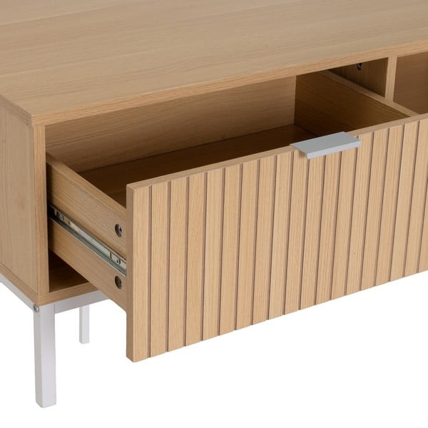 Natúr színű dohányzóasztal tölgyfa dekorral 50x110 cm Mid-Lines – Casa Selección-image-3