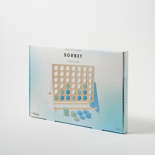 Four In a Row társasjáték tömör fenyőfából - Sunnylife-image-1