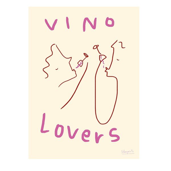 Poszter 50x70 cm Vino Lovers – Ruby Hughes – The Poster Club