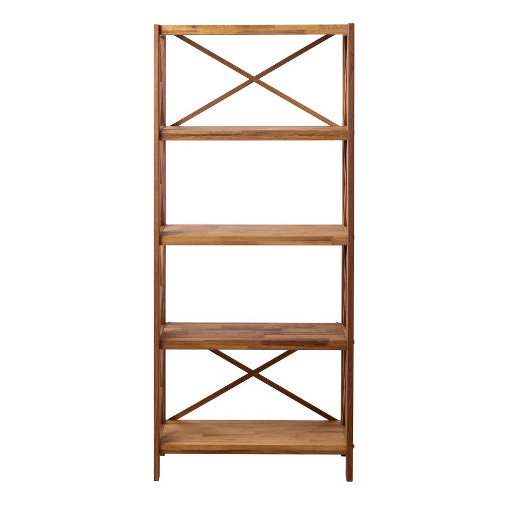 Natúr színű tölgyfa polcos állvány 70x161 cm X-Shelf – Unique Furniture