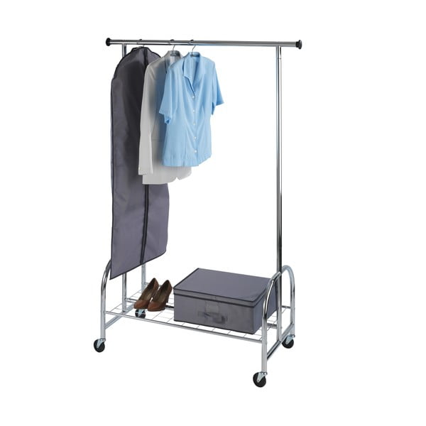 Ezüstszínű fém gurulós ruhatartó állvány Profi – Wenko-image-2