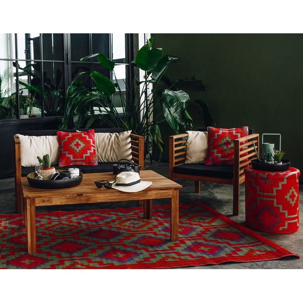 Lhasa Orange & Violet narancssárga-lila kétoldalas kültéri szőnyeg újrahasznosított műanyagból, 120 x 180 cm - Fab Hab-image-1