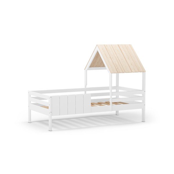 Fehér házikó alakú gyerekágy 90x190 cm Valka – Marckeric-image-2