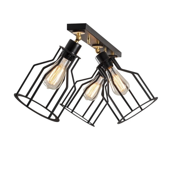 Fekete-aranyszínű mennyezeti lámpa fém búrával ø 17 cm Alacati – Opviq lights-image-2