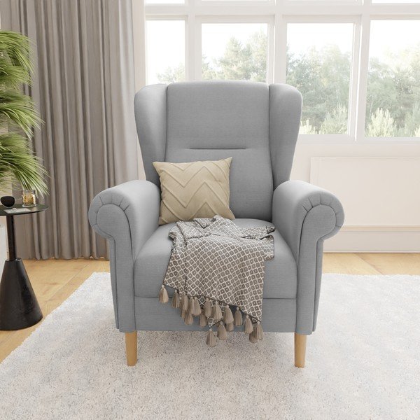 Világosszürke füles fotel Swan – Ropez-image-1