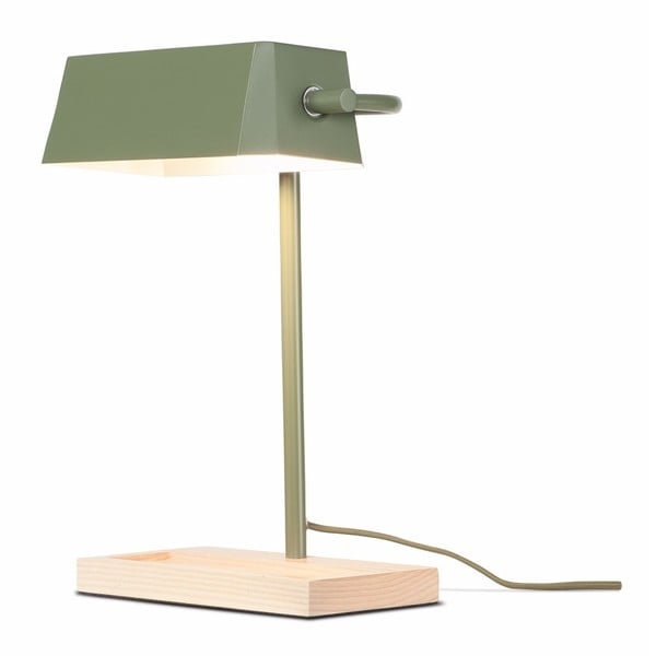 Zöld-natúr színű asztali lámpa fém búrával (magasság 40 cm) Cambridge – it's about RoMi
