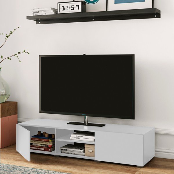 Fehér TV-állvány 140x31 cm Podium - TemaHome -image-1