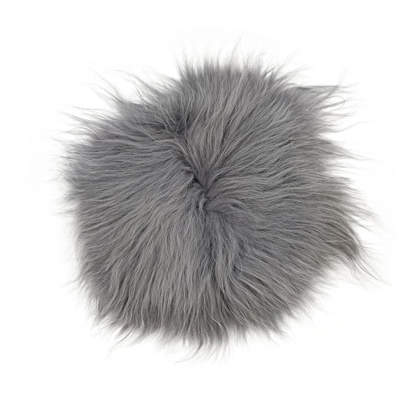 Rengo szürke hosszú szálas szőrme ülőpárna, ⌀ 35 cm - Arctic Fur