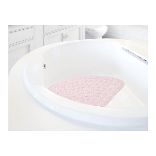 Világos rózsaszín csúszásgátló szőnyeg fürdőkádba, 54 x 54 cm - Madame Coco