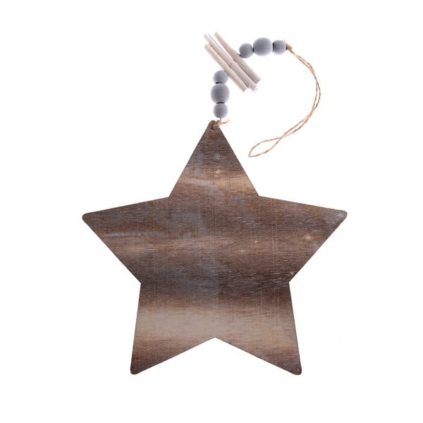 Csillag formájú fa függődísz, hosszúság 22,5 cm - Dakls