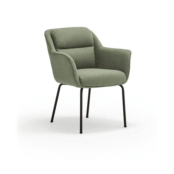 Zöld kárpitozott karfás étkezőfotel Sadira – Teulat