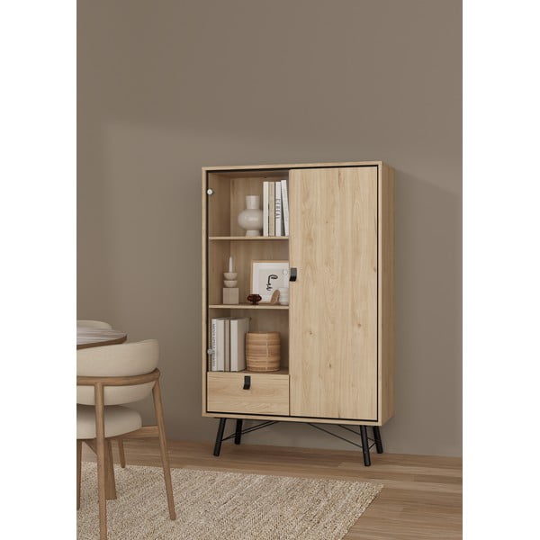 Natúr színű tálalószekrény tölgyfa dekorral 102x162x40 cm Ry – Tvilum-image-1