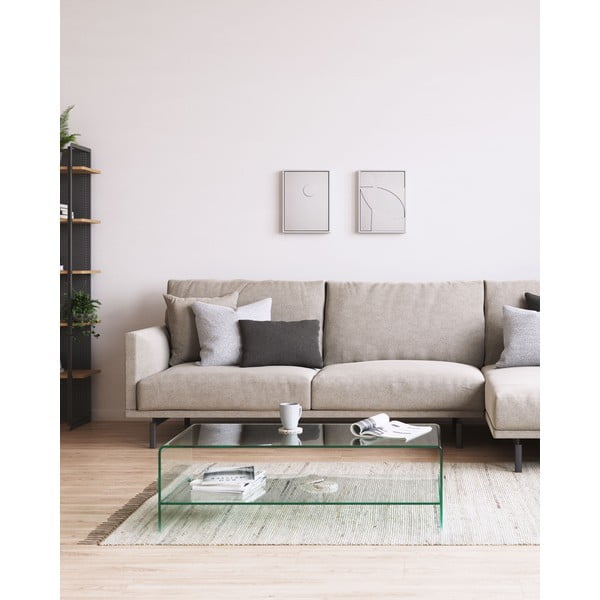 Üveg dohányzóasztal 55x110 cm Burano – Kave Home-image-3