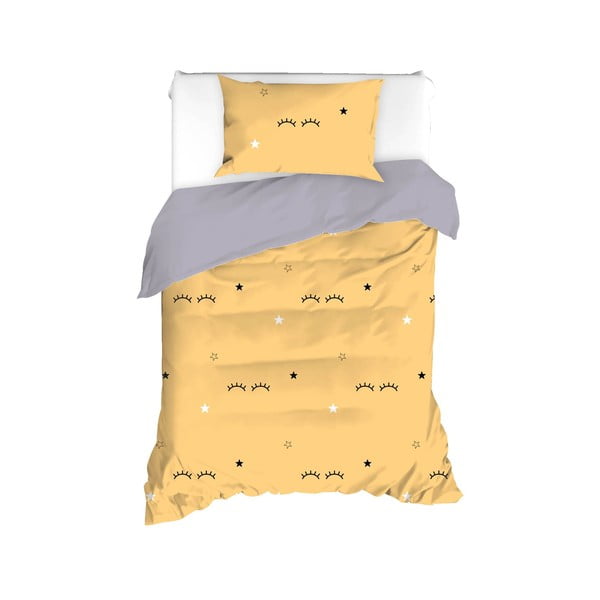 Sárga-szürke egyszemélyes ágyneműhuzat 140x200 cm Dide – Mijolnir
