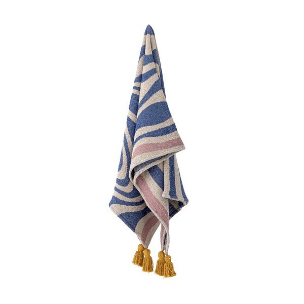 Kék pamutkeverék takaró 130x160 cm Arlie – Bloomingville-image-3