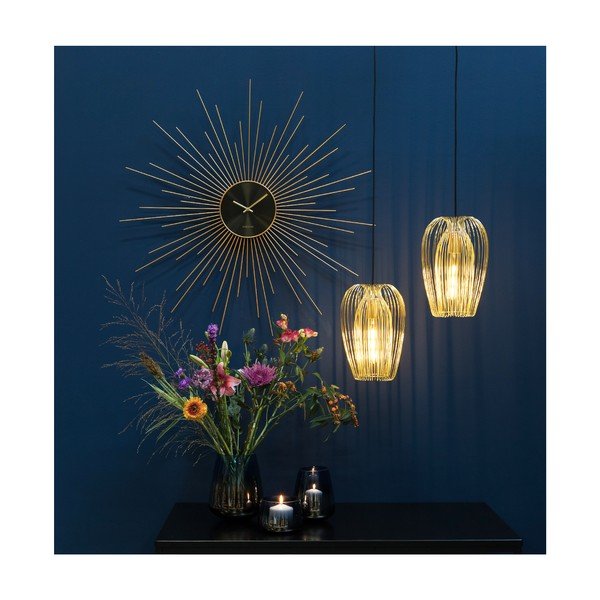 Peony fekete-aranyszínű falióra, ø 95 cm - Karlsson-image-1