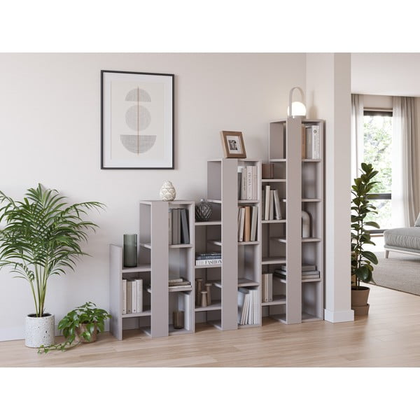 Szürkésbézs polcos állvány 158x151 cm Anissa – Marckeric-image-1