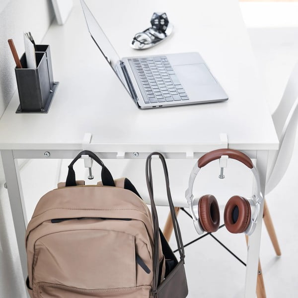 Matt fehér állítható acél akasztó Tower – YAMAZAKI-image-1