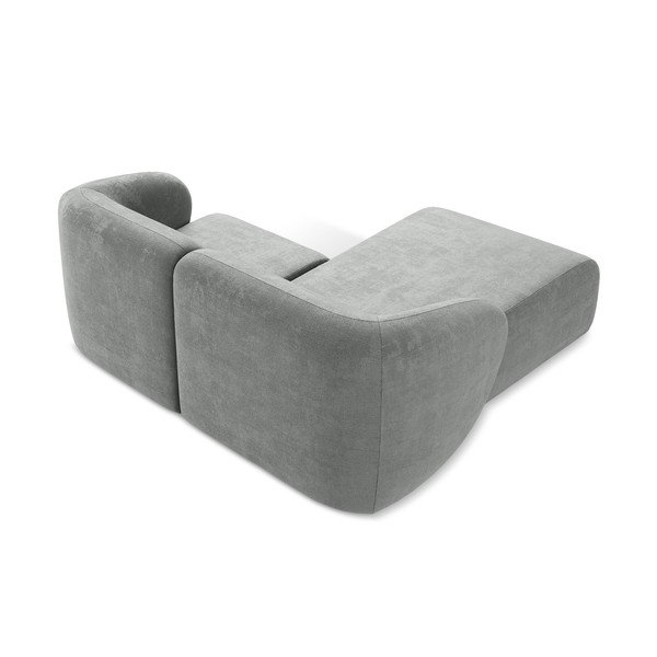 Szürke zsenília sarokkanapé (bal oldali-heverő résszel) Lani – Makamii-image-3