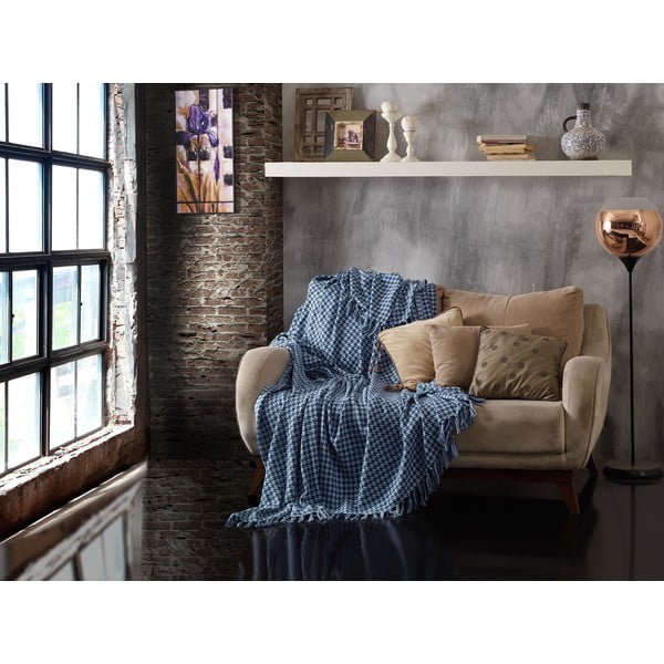 Throw Indigo Baby Blue könnyű steppelt ágytakaró, 200 x 230 cm - EnLora Home