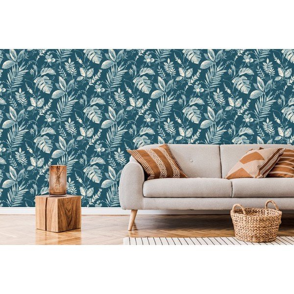Vlies tapéta 10 m x 53 cm Blue Leaves – Vavex-image-1