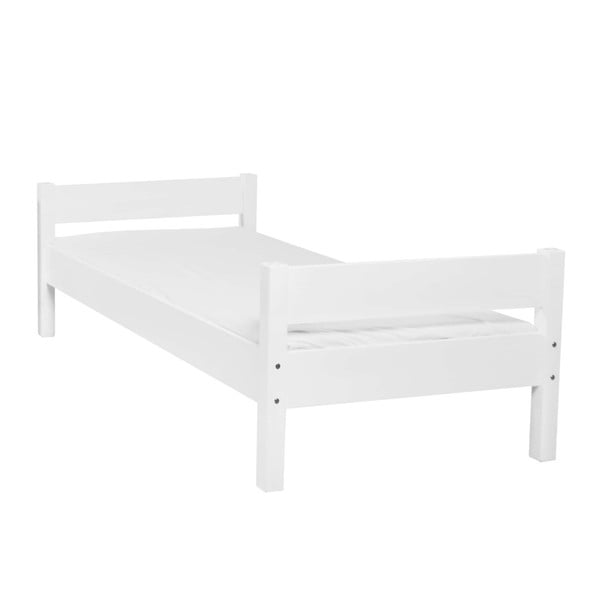 Mia fehér, egyszemélyes tömör bükkfa gyerekágy, 200 x 90 cm - Mobi furniture