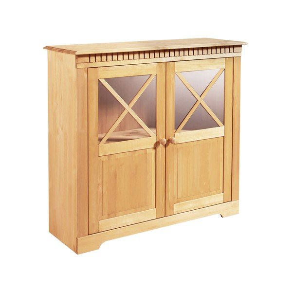 Natúr színű borovi fenyő tálalószekrény 95x35 cm Lisa – Støraa-image-2