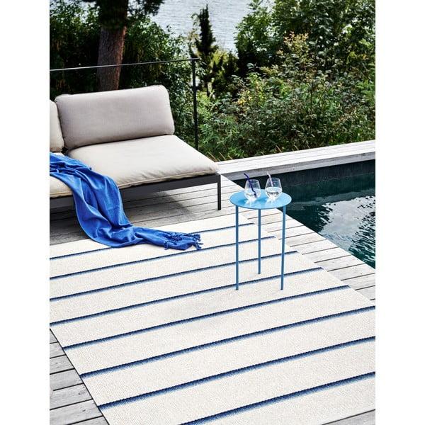 Kék-krémszínű kültéri-beltéri szőnyeg 70x90 cm Olle Blue Vanilla – Pappelina-image-4