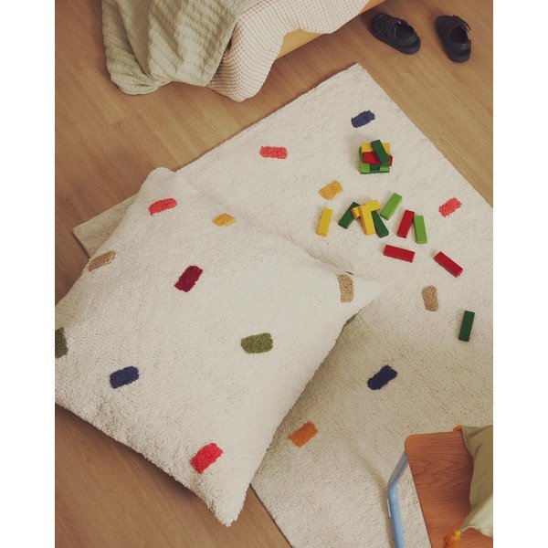 Krémszínű pamut gyerek szőnyeg 90x150 cm Epifania – Kave Home-image-1