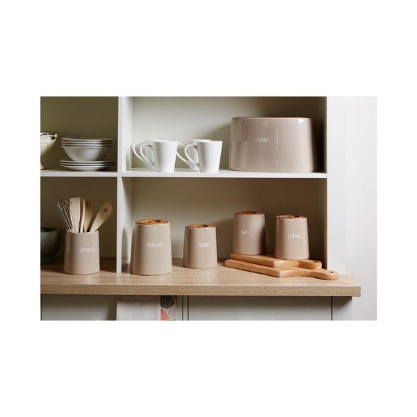 Fletcher krémszínű cukortartó doboz bambusz fedéllel, 800 ml - Premier Housewares-image-1