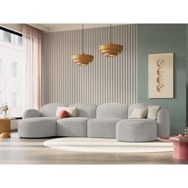 Világosszürke sarokkanapé Blair – Micadoni Home-image-1