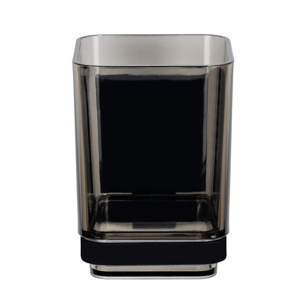 Fekete öntapadós műanyag fogkefetartó pohár Quadro – Wenko-image-2