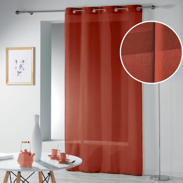 Terrakotta színű fényáteresztő függöny 140x240 cm Telma – douceur d'intérieur-image-4