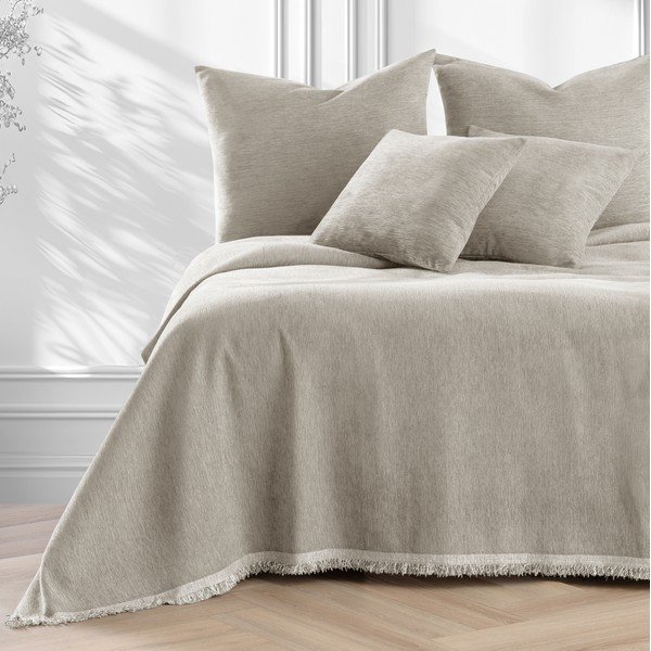 Bézs zsenília ágytakaró 220x240 cm Talo – Filumi-image-2