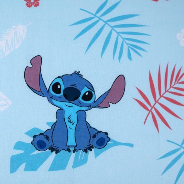 Kék gumis egyszemélyes pamut gyerek lepedő 90x200 cm Lilo & Stitch "Blue" – Jerry Fabrics-image-2