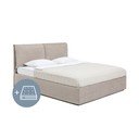 Szürkésbarna kárpitozott ágyneműtartós franciaágy matraccal, ágyráccsal 180x200 cm Thessa Pillow – Bonami Selection