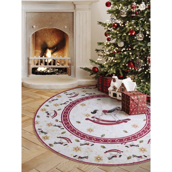 Piros kerek szőnyeg karácsonyi mintával ø 160 cm Toy's Delight Rocking Horse – Villeroy&Boch-image-1